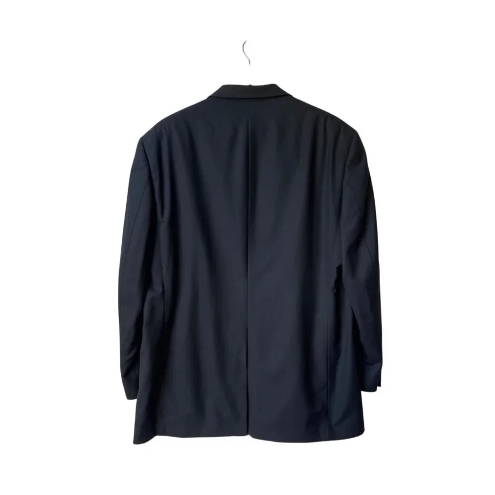 Hart‎ Schaffner & Marx Wool Suit Blazer Jacket 44R Black Classic Two-Button